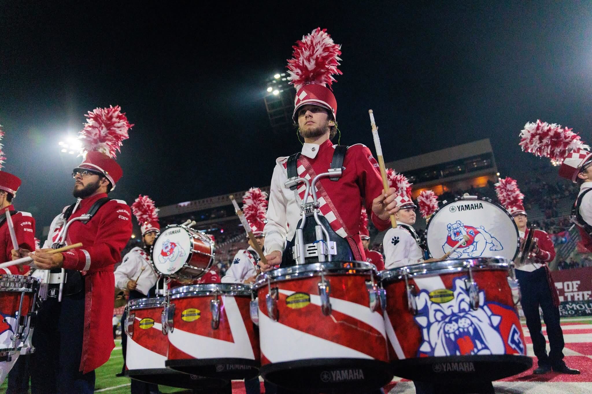 Bulldog drummer at night